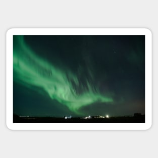 Northern Lights Aurora Borealis Dancing Over The Night Sky in Iceland Sticker